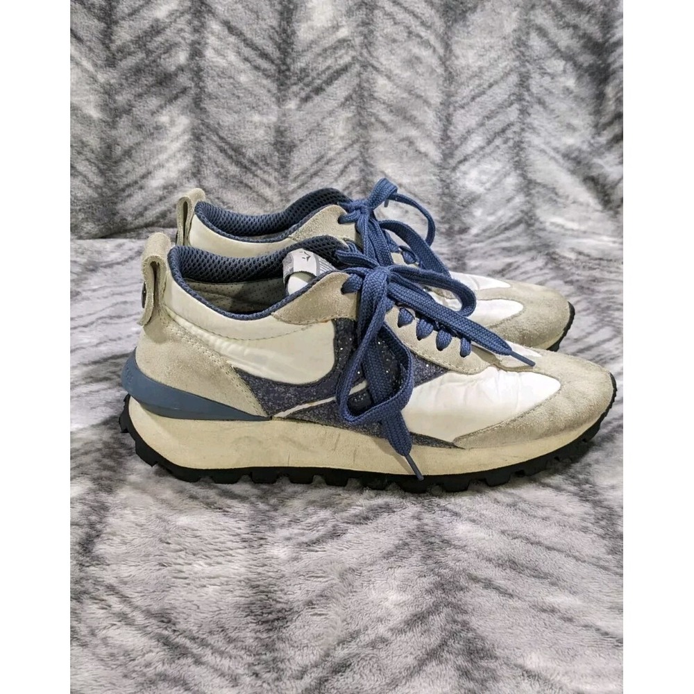 Voile Blanche Qwark Designer Shoes Italy Bedazzle Suede Sneakers Women 37 US 6.5 - Picture 2 of 16